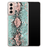 Casimoda Samsung Galaxy S21 hybride hoesje - Snake pastel
