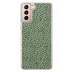 Casimoda Samsung Galaxy S21 hybride hoesje - Green confetti Casimoda Samsung Galaxy S21 hybride hoesje - Green confetti
