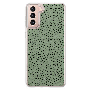 Casimoda Samsung Galaxy S21 hybride hoesje - Green confetti