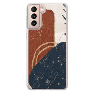 Casimoda Samsung Galaxy S21 hybride hoesje - Abstract terracotta