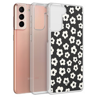 Casimoda Samsung Galaxy S21 hybride hoesje - Retro bloempjes