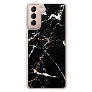 Casimoda Samsung Galaxy S21 hybride hoesje - Marmer zwart