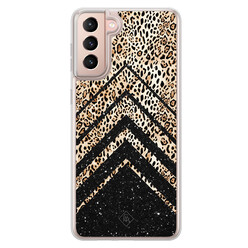 Casimoda Samsung Galaxy S21 Plus hybride hoesje - Chevron luipaard