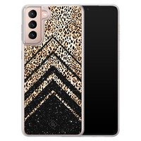 Casimoda Samsung Galaxy S21 Plus hybride hoesje - Chevron luipaard