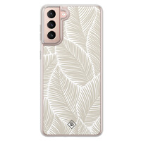 Casimoda Samsung Galaxy S21 Plus hybride hoesje - Palmy leaves beige