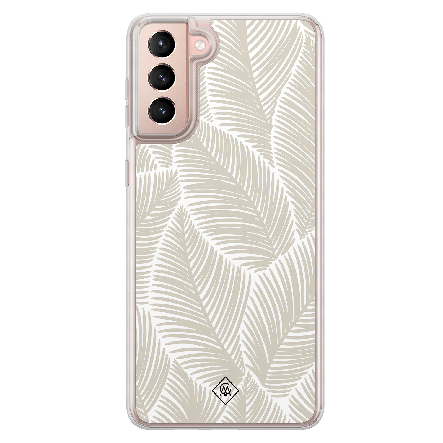 Samsung Galaxy S21 Plus hybride hoesje Palmy leaves beige