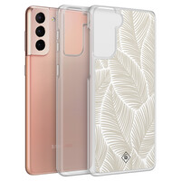 Casimoda Samsung Galaxy S21 Plus hybride hoesje - Palmy leaves beige