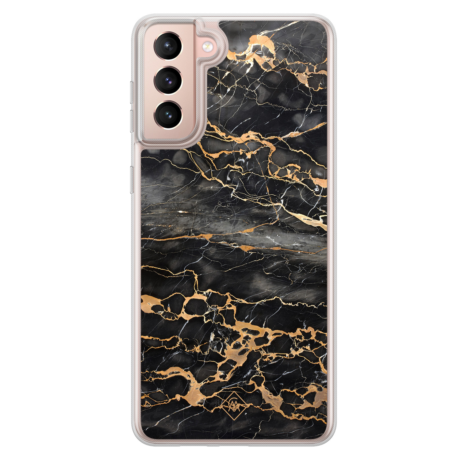 Samsung Galaxy S21 Plus hybride hoesje Marmer grijs brons