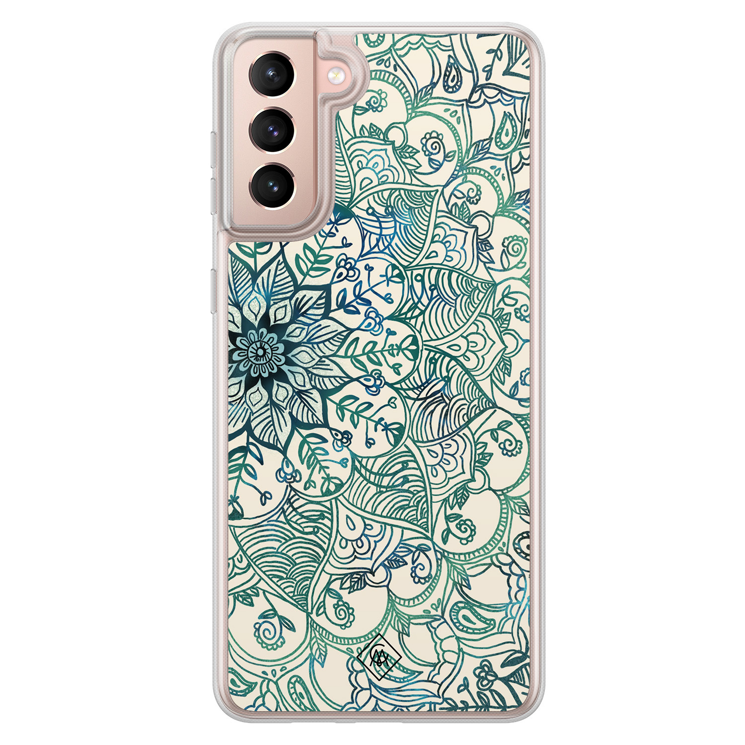 Samsung Galaxy S21 Plus hybride hoesje Mandala blauw