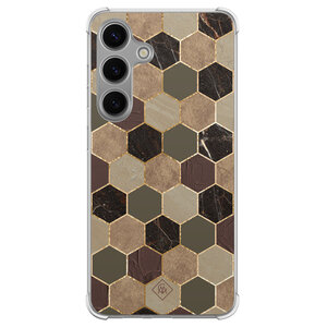 Casimoda Samsung Galaxy S24 Plus shockproof hoesje - Kubus groen bruin
