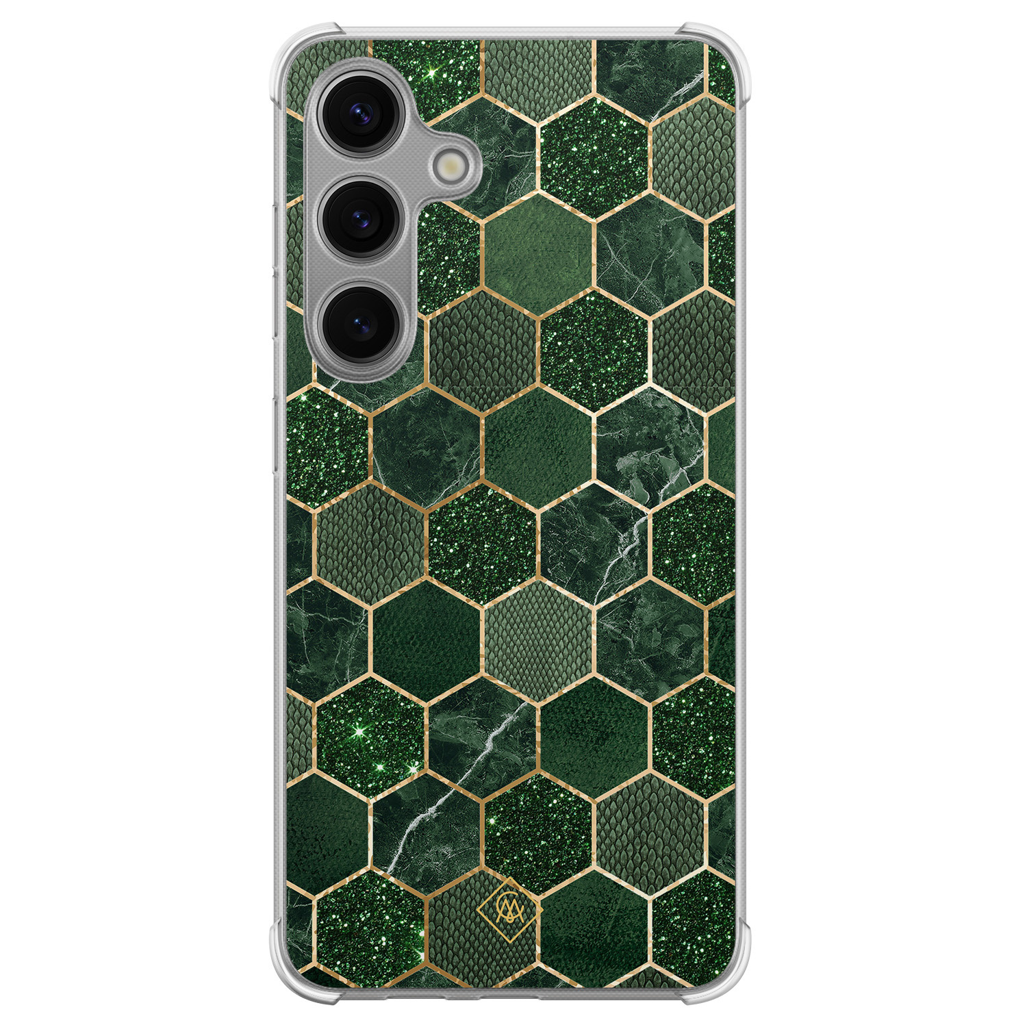 Samsung Galaxy S24 Plus shockproof hoesje - Kubus groen