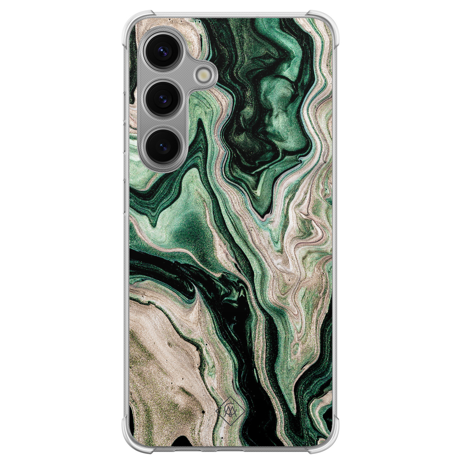 Samsung Galaxy S24 Plus shockproof hoesje - Green waves