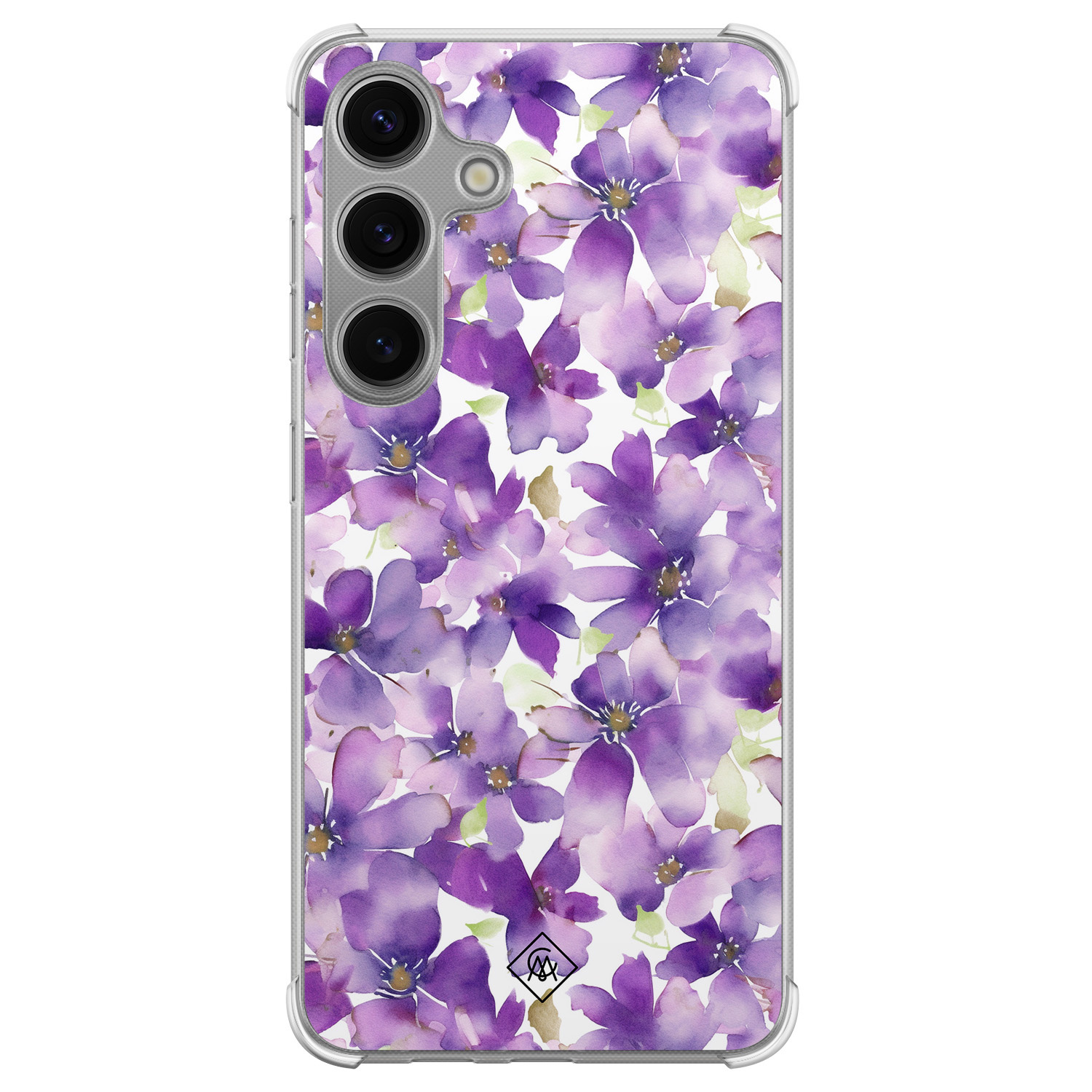 Samsung Galaxy S24 Plus shockproof hoesje - Floral violet