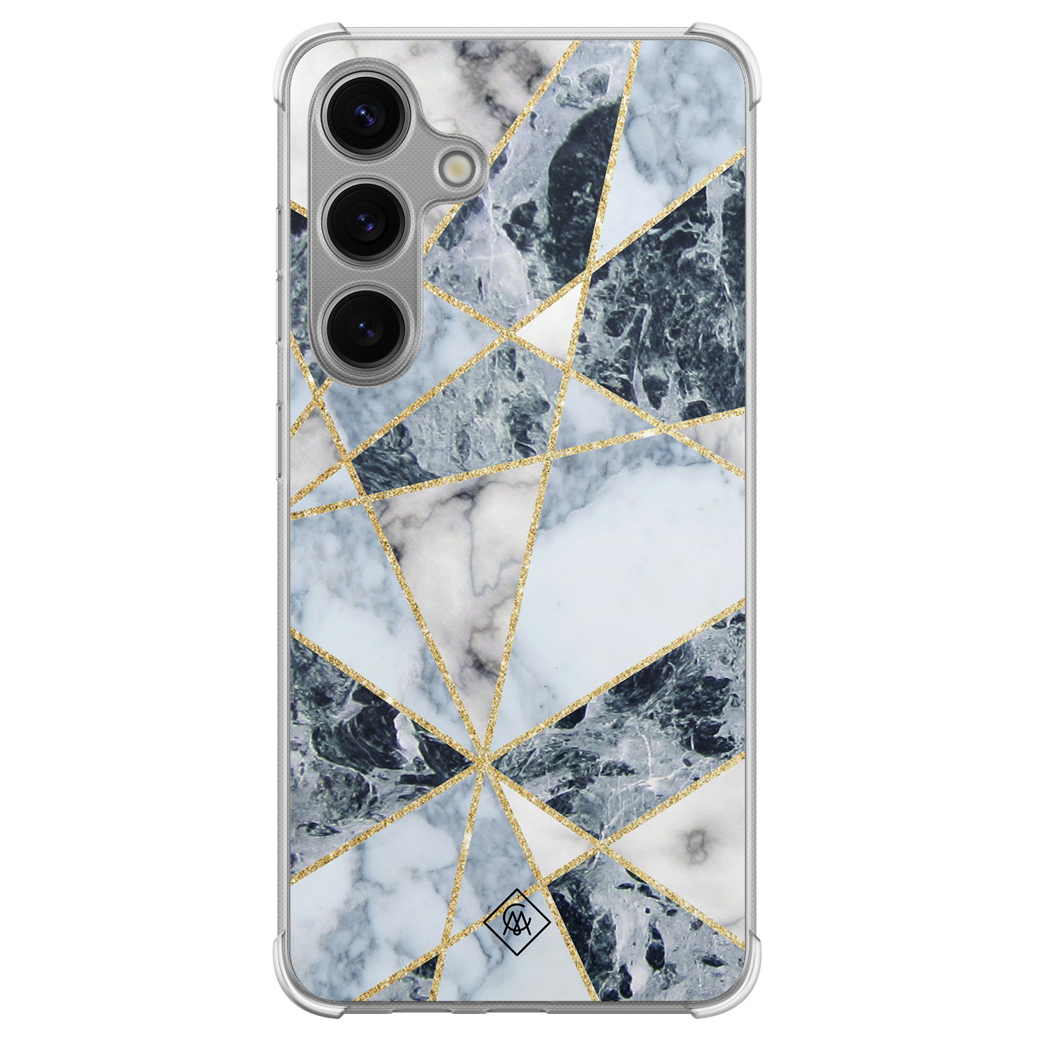 Samsung Galaxy S24 Plus shockproof hoesje - Marmer blauw