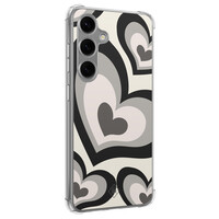 Casimoda Samsung Galaxy S24 Plus shockproof hoesje - Hart swirl zwart