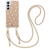 Casimoda Samsung Galaxy A55 hoesje met beige koord - Sweet daisies