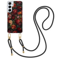 Casimoda Samsung Galaxy A55 hoesje met zwart koord - Floral garden