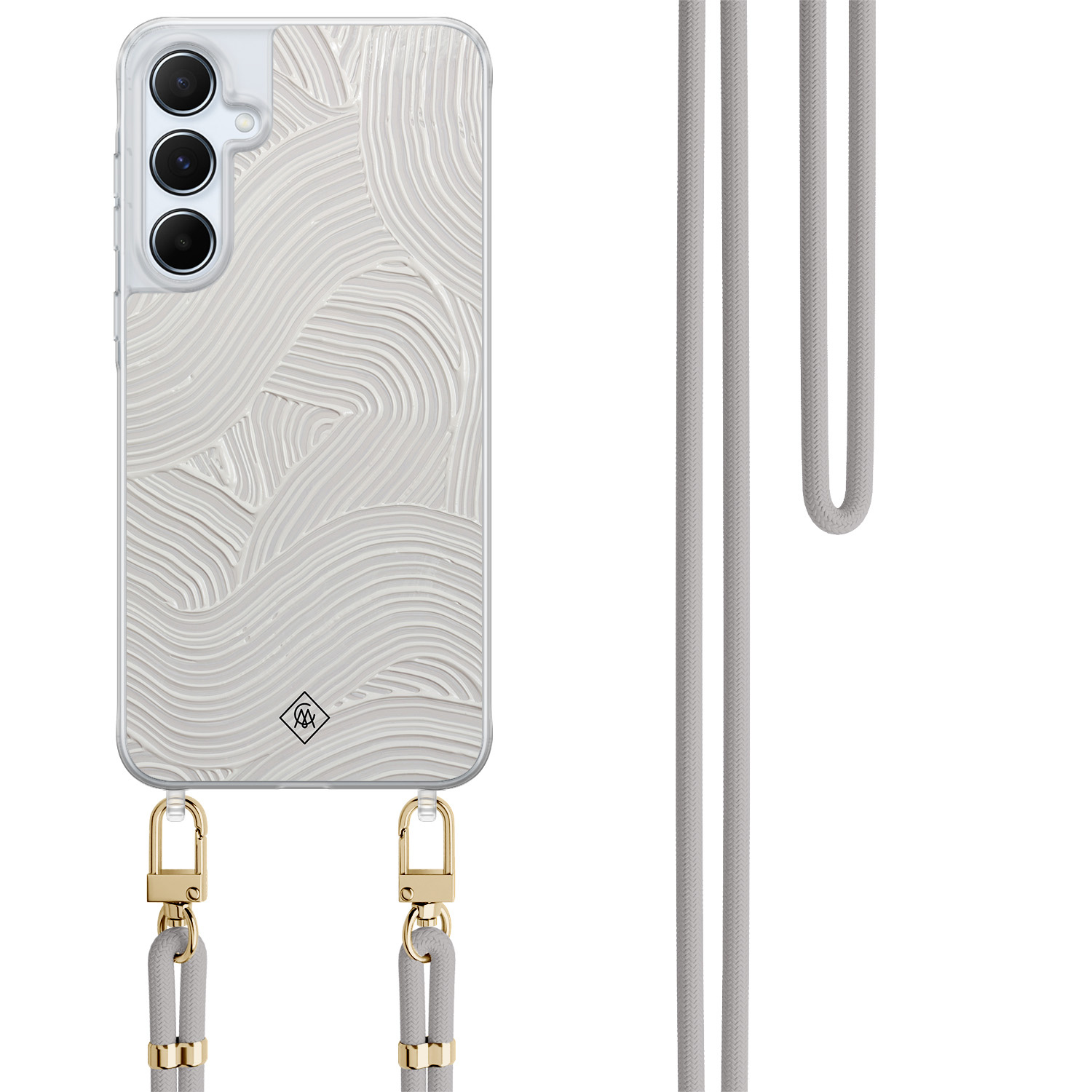 Samsung Galaxy A55 hoesje met grijs koord Abstract waves