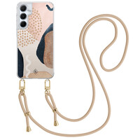 Casimoda Samsung Galaxy A55 hoesje met beige koord - Abstract dots