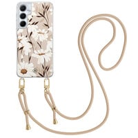 Casimoda Samsung Galaxy A55 hoesje met beige koord - In bloom