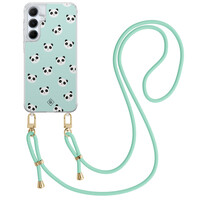 Casimoda Samsung Galaxy A55 hoesje met mint koord - Panda print