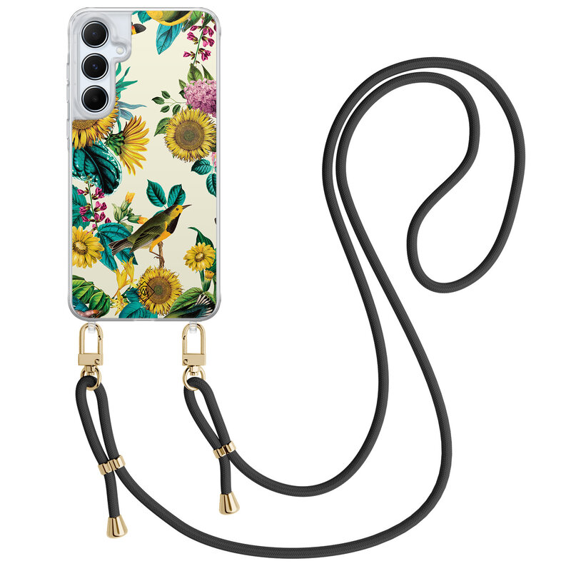 Casimoda Samsung Galaxy A55 hoesje met zwart koord - Sunflowers