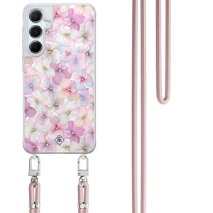 Casimoda Samsung Galaxy A55 hoesje met rosegoud koord - Hortensia