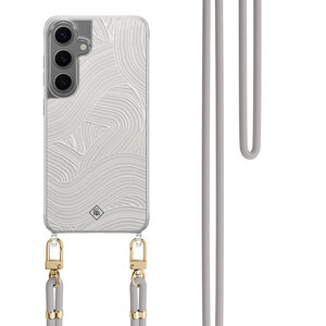 Casimoda Samsung Galaxy S24 hoesje met grijs koord - Abstract waves