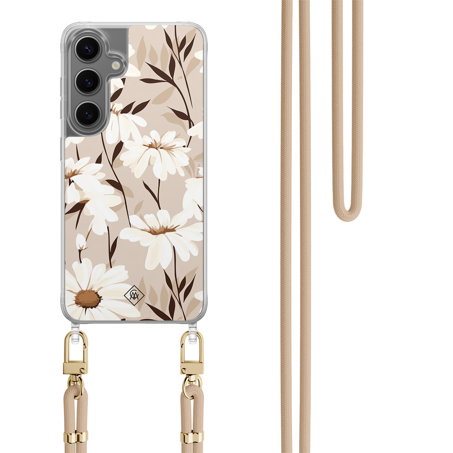 Samsung Galaxy S24 hoesje met beige koord - In bloom