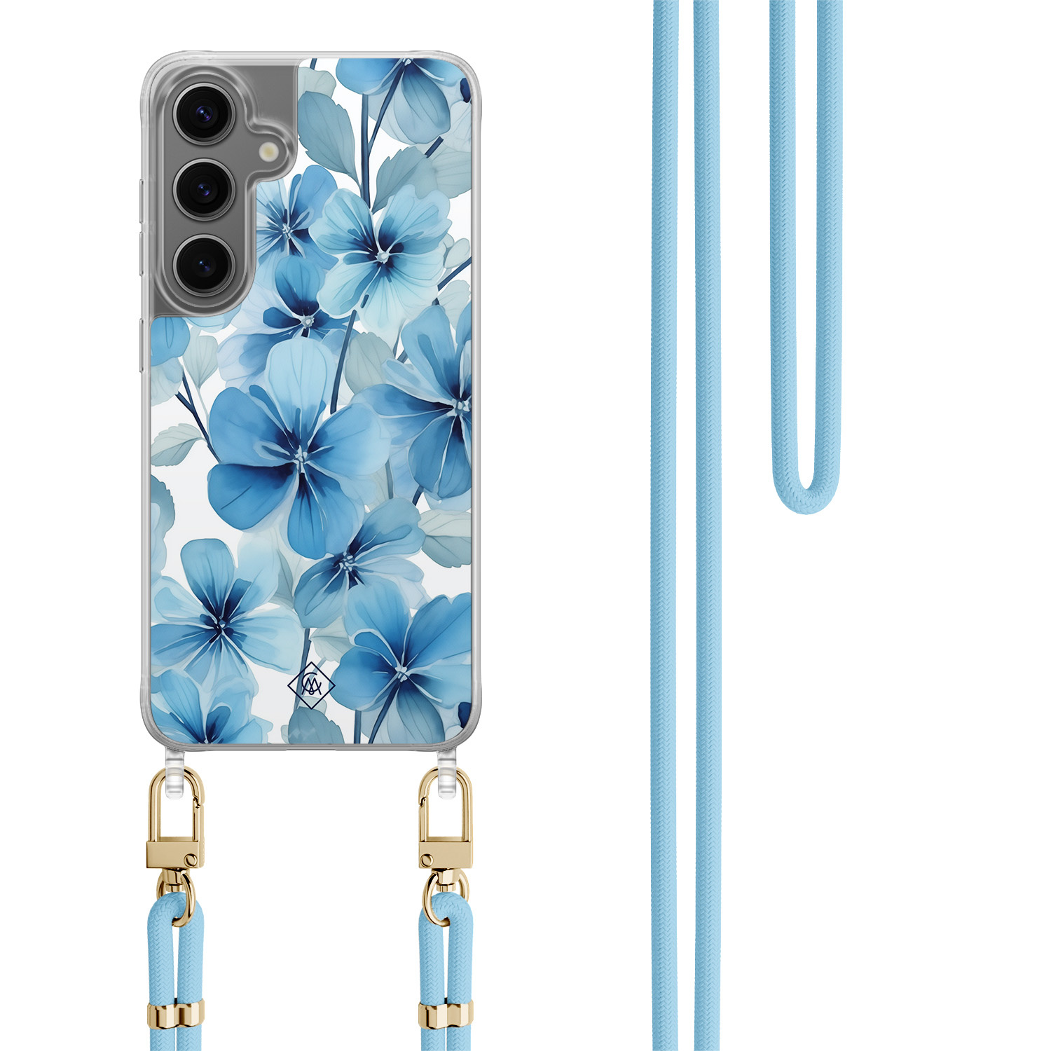 Samsung Galaxy S24 hoesje met blauw koord Indigo gardens