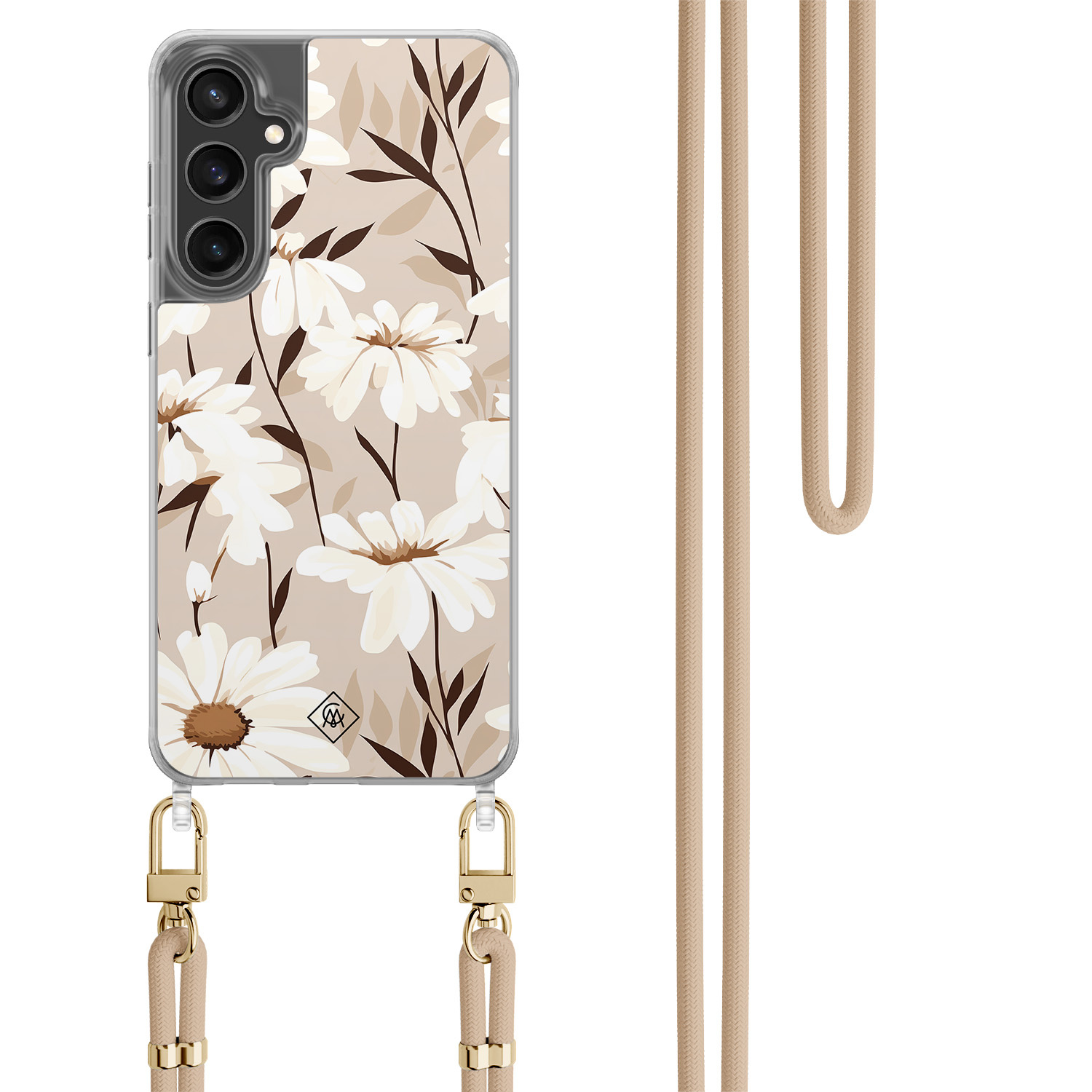 Samsung Galaxy S23 FE hoesje met beige koord In bloom