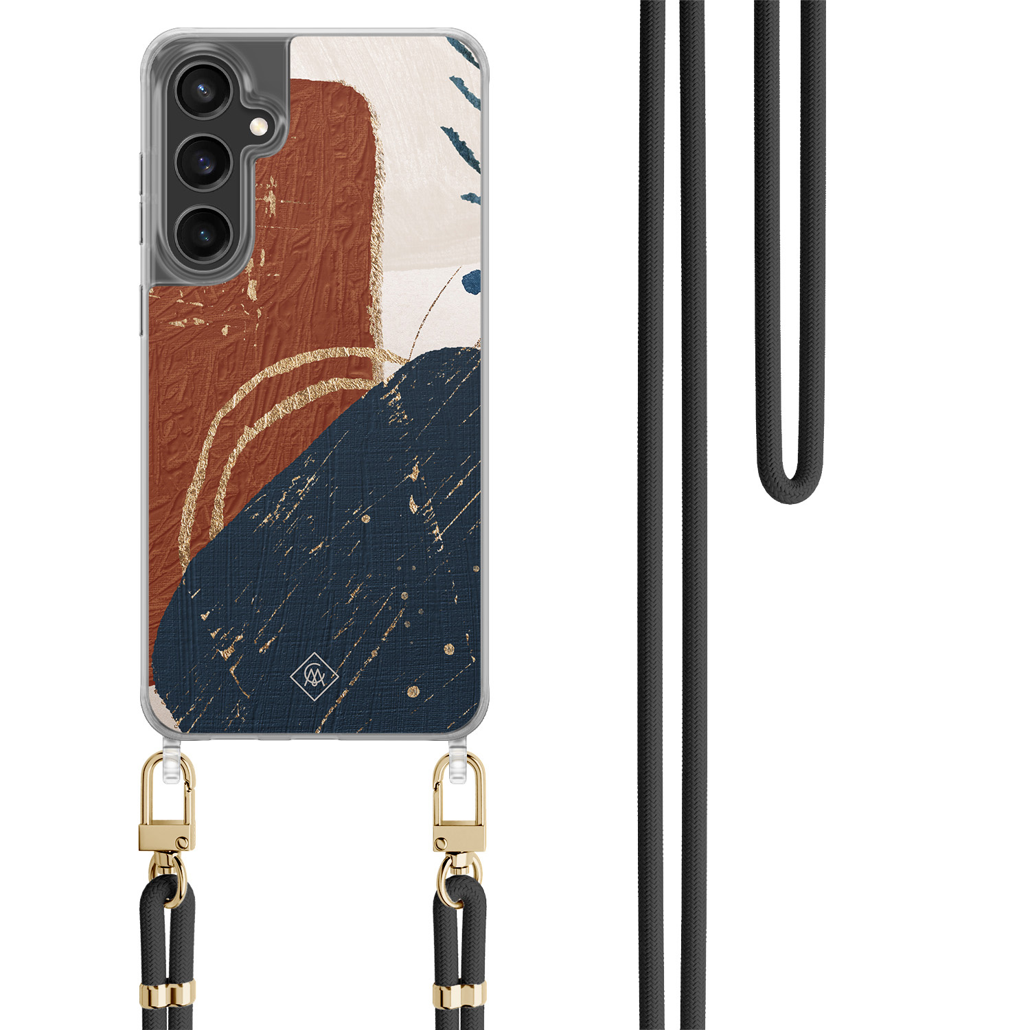 Samsung Galaxy S23 FE hoesje met zwart koord Abstract terracotta