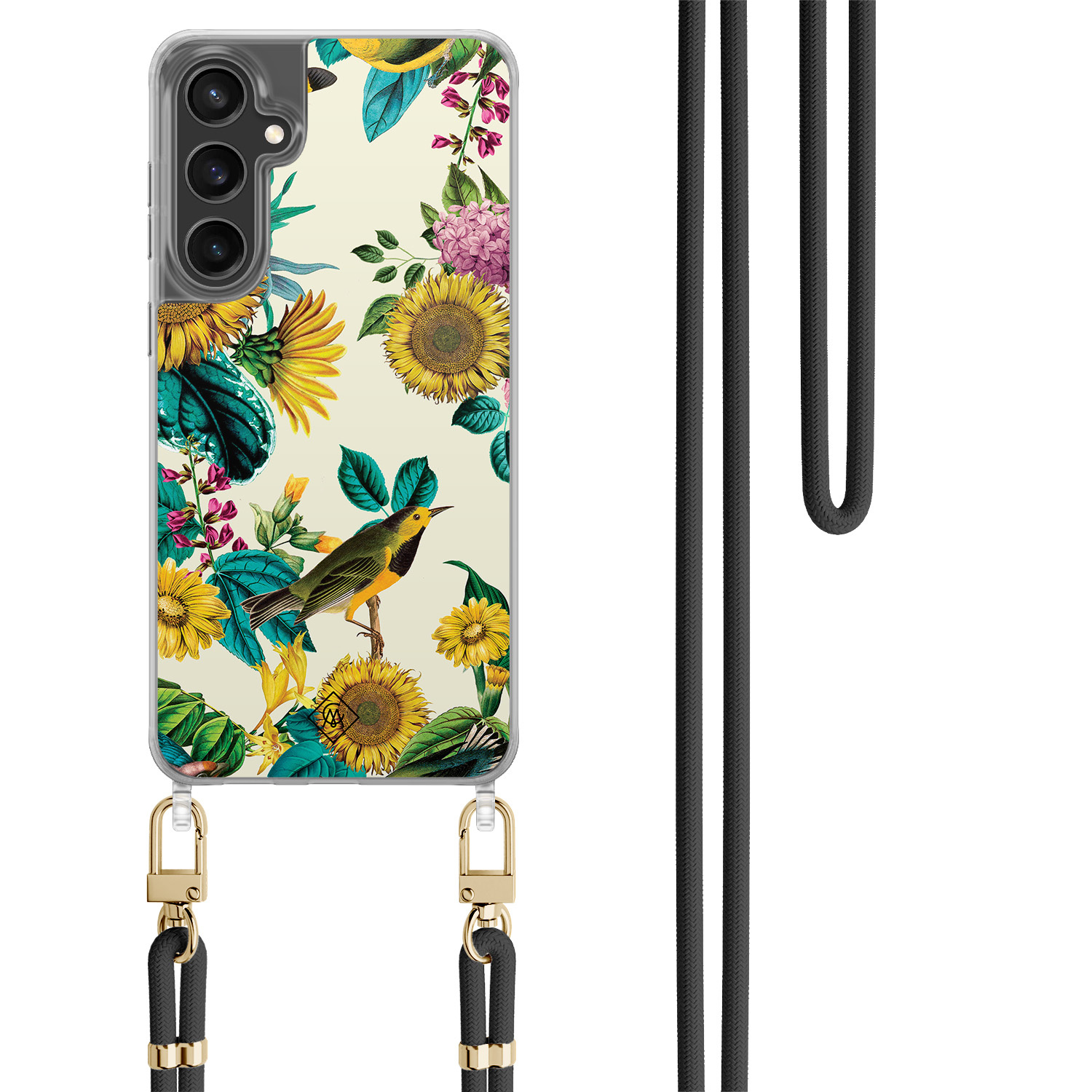 Samsung Galaxy S23 FE hoesje met zwart koord Sunflowers