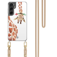 Casimoda Samsung Galaxy S23 FE hoesje met beige koord - Giraffe