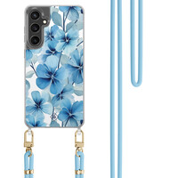 Casimoda Samsung Galaxy S23 FE hoesje met blauw koord - Indigo gardens