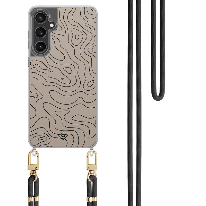 Casimoda Samsung Galaxy S23 FE hoesje met zwart koord - Abstract lines