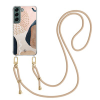 Casimoda Samsung Galaxy S22 hoesje met beige koord - Abstract dots