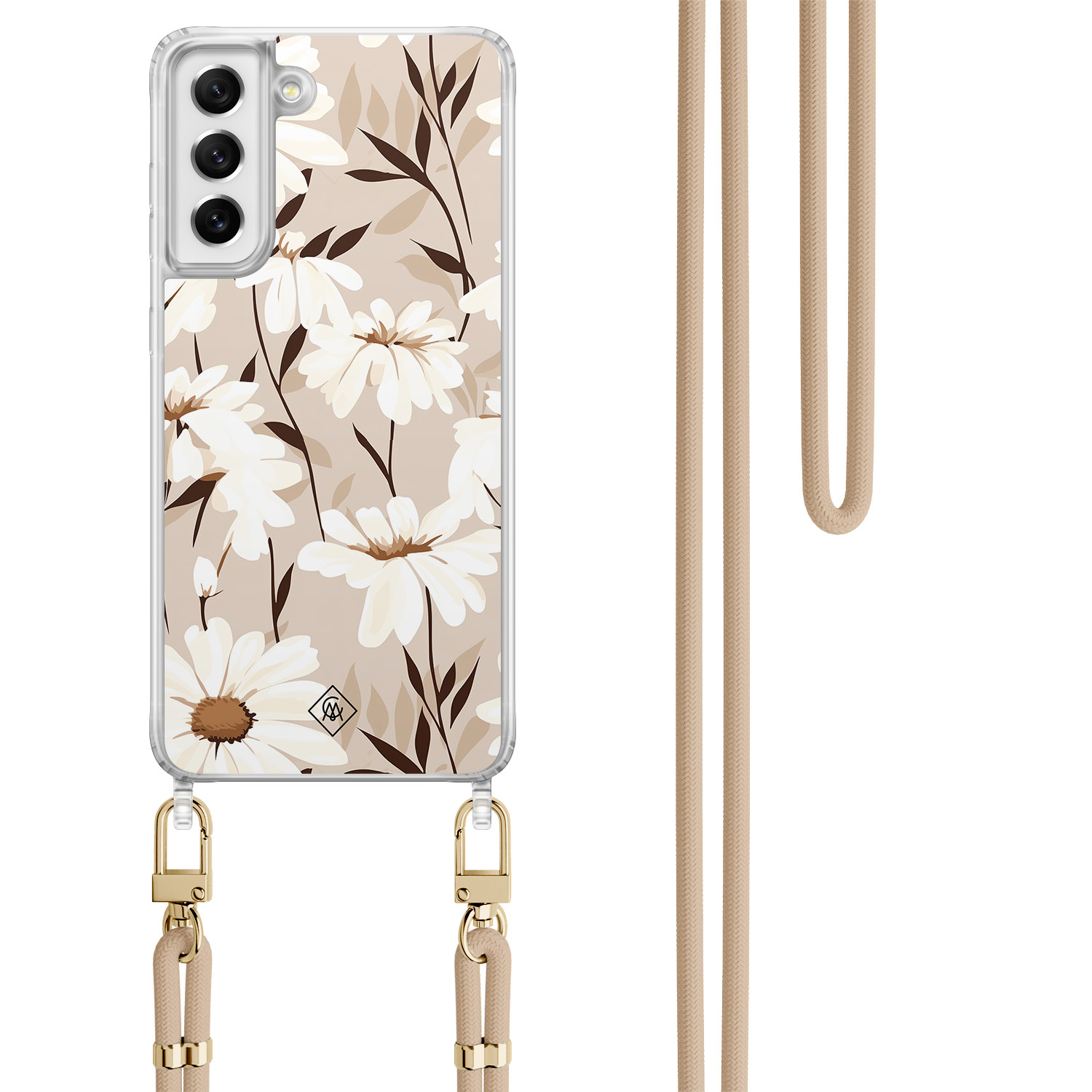 Samsung Galaxy S21 FE hoesje met beige koord - In bloom