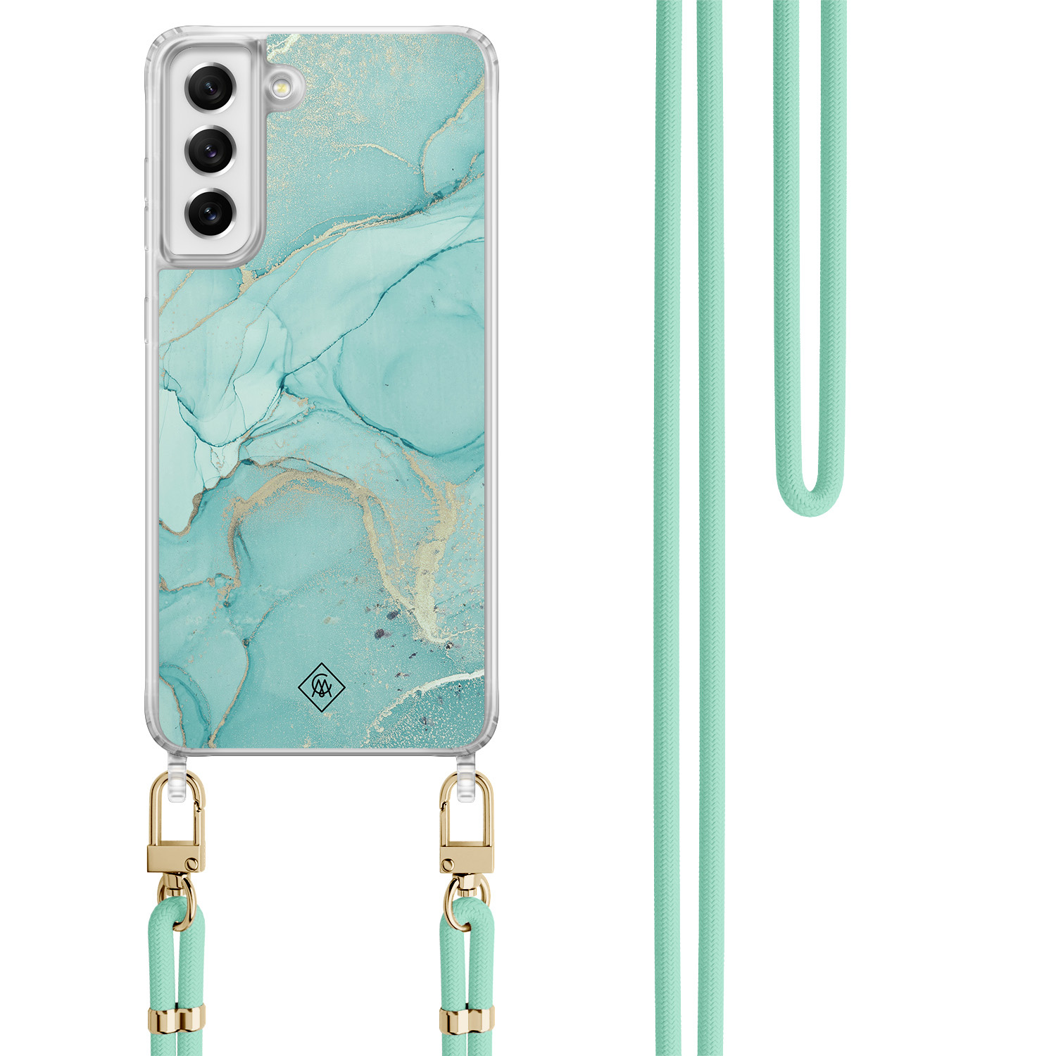 Samsung Galaxy S21 FE hoesje met mint koord Touch of mint