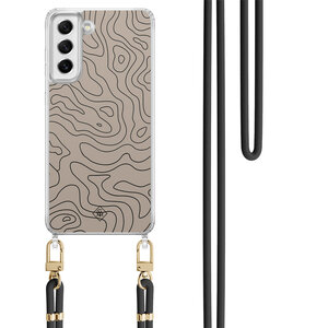 Casimoda Samsung Galaxy S21 FE hoesje met zwart koord - Abstract lines