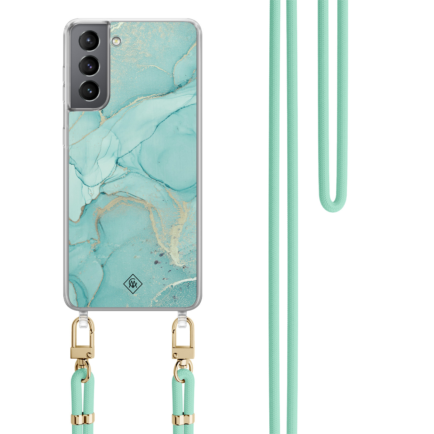 Samsung Galaxy S21 hoesje met mint koord Touch of mint