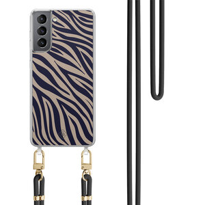 Casimoda Samsung Galaxy S21 hoesje met zwart koord - Wavy twist