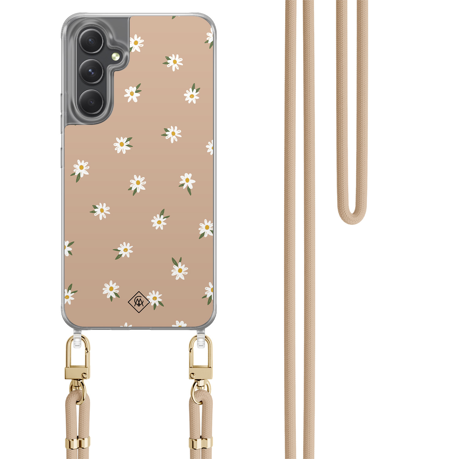 Samsung Galaxy A34 hoesje met beige koord Sweet daisies