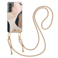 Casimoda Samsung Galaxy A34 hoesje met beige koord - Abstract dots