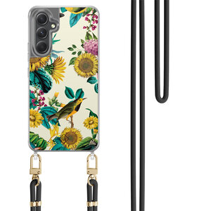 Casimoda Samsung Galaxy A34 hoesje met zwart koord - Sunflowers