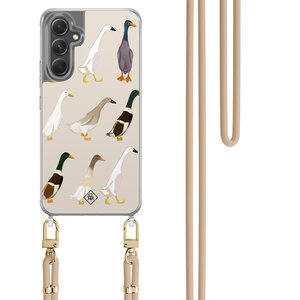 Casimoda Samsung Galaxy A34 hoesje met beige koord - Duck life