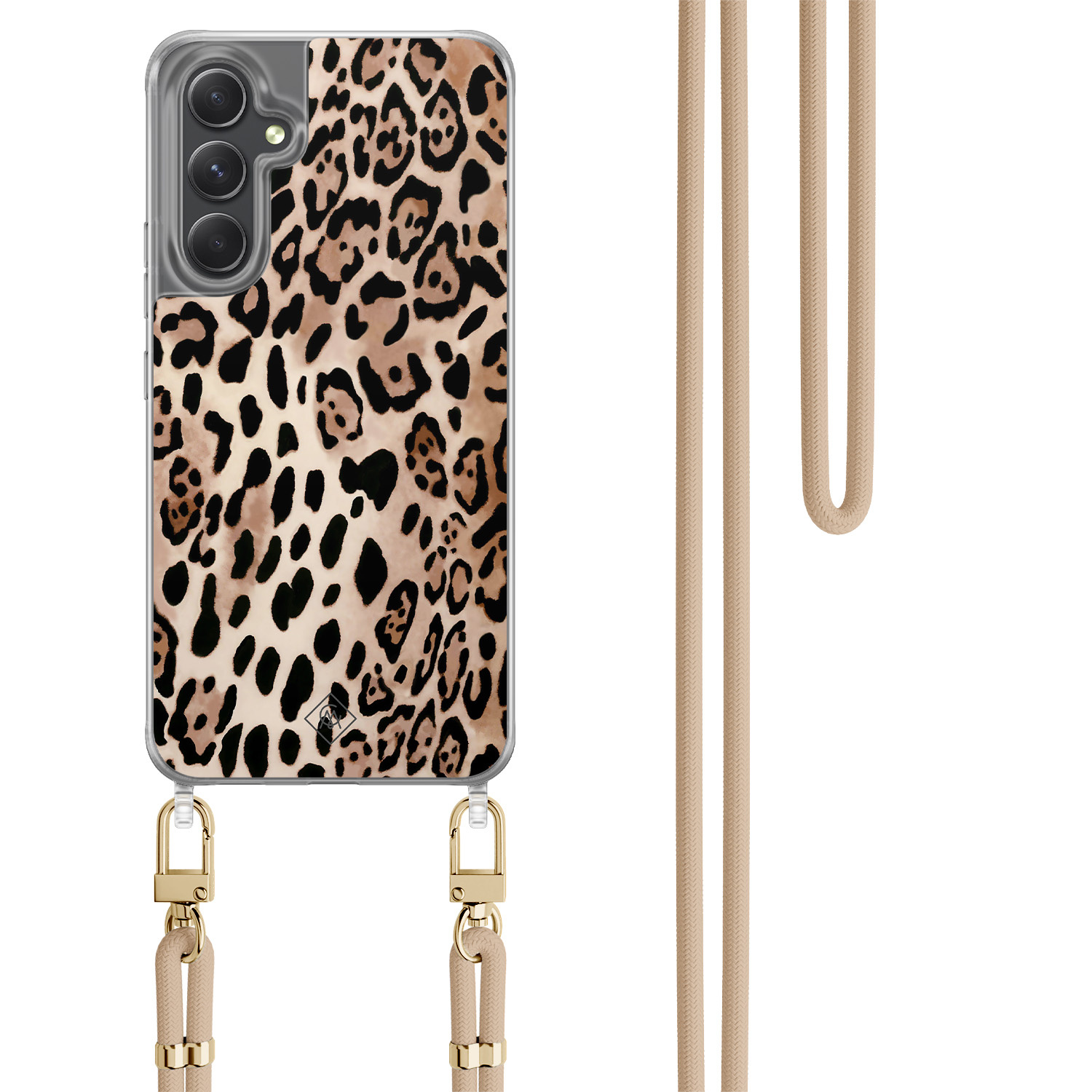 Samsung Galaxy A34 hoesje met beige koord Golden wildcat