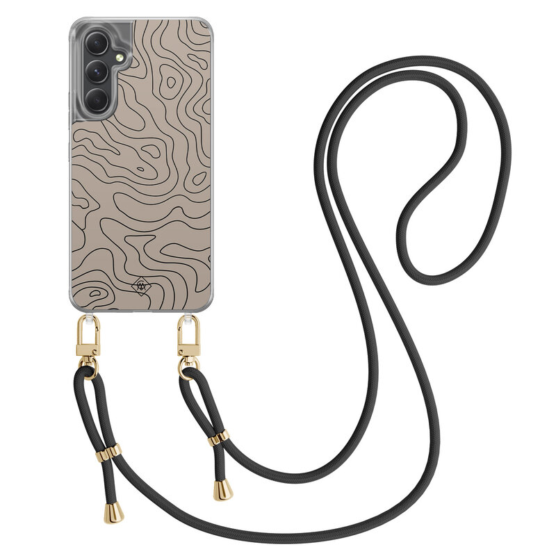 Casimoda Samsung Galaxy A34 hoesje met zwart koord - Abstract lines