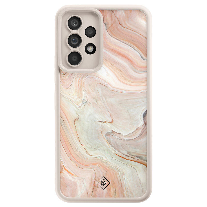 Casimoda Samsung Galaxy A52(s) beige case - Marmer waves