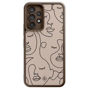 Casimoda Samsung Galaxy A52(s) bruine case - Abstract faces